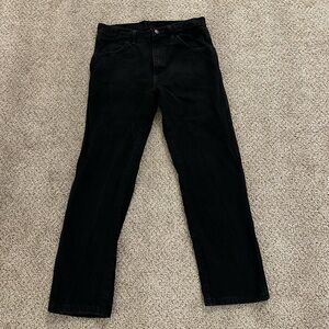 Vintage  Rustler Mens Jeans Size 33x30 Black Embroidered Logo Cowboy